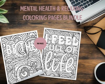 Relaxing Mental Health Coloring Book | Positive Affirmations & Wavy Designs | Stress Relief for Adults (PDF)