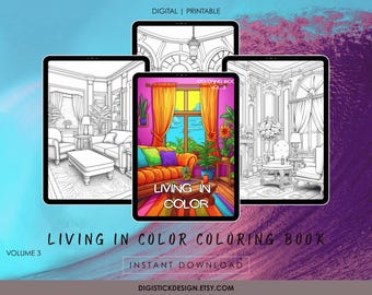 Målarbok för mysig inredning: 50+ sidor för sovrum och blandade rum (PDF-nedladdning)