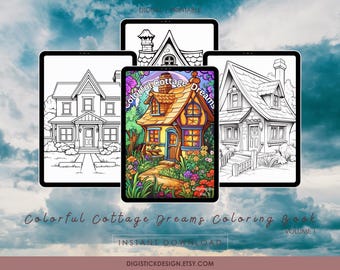 Målarbok för stugor: 40+ mysiga hemmiljöer (utskrivbar PDF)