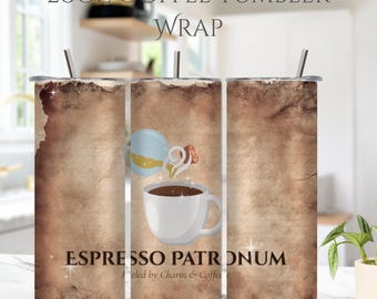 Espresso Patronum Tumbler Wrap | Wizard Coffee Design (Digital Download)