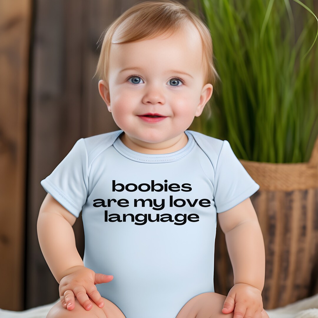 Funny Baby Onesie Cute Baby Onesie Love Language Blue Infant Etsy