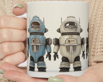 Retro Robotics - Vintage-Inspired Robot Collector's Mug