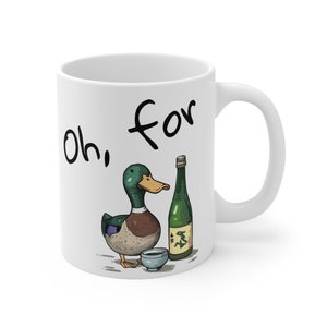 Ducks Sake Mug, fun puns, funny drinkware.