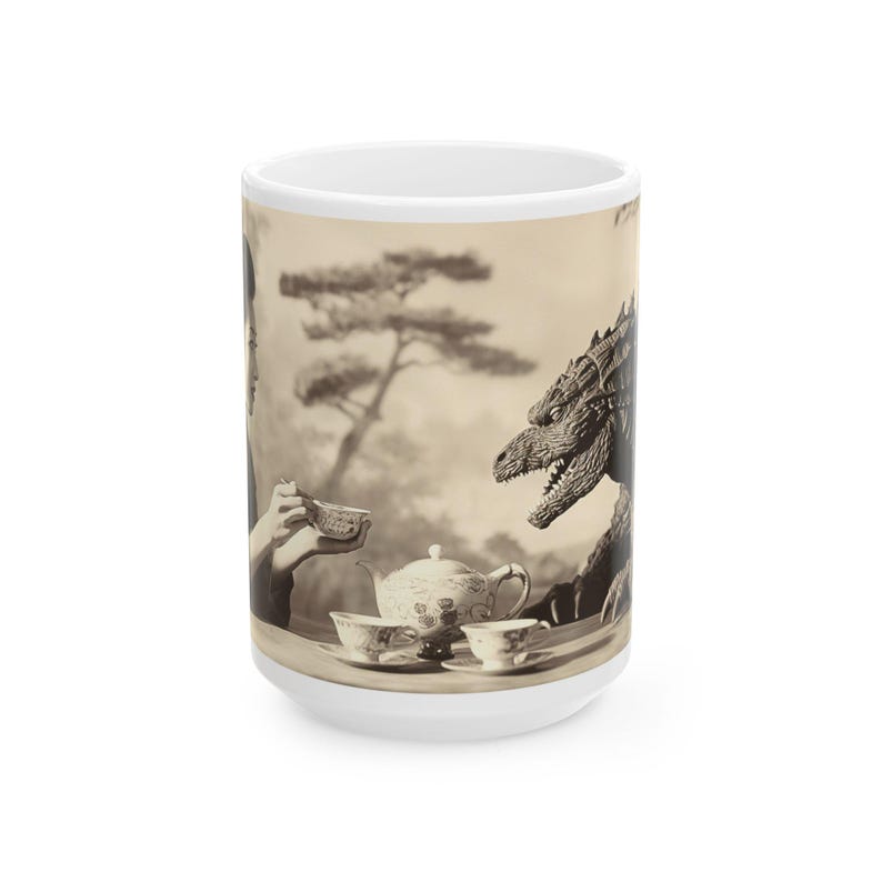 Kaiju Tea Party Showdown, tazza da caffè Epic Geisha incontra Godzilla immagine 9