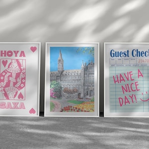 Georgetown Preppy Trendy Posters for Dorm Room Pack of 4 Girly