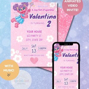 Abby Cadabby Birthday Invitation | Sesame Street Girl Birthday | Sesame Street Birthday Invitation | Girl Birthday Invitation