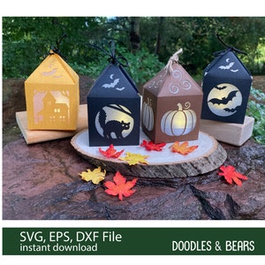 Halloween Lantern SVG Bundle, Cricut Silhouette Files (Digital Download)