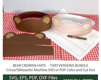 Teddy Bear Paper Crown: Printable Birthday Party Craft (PDF & SVG Digital Files