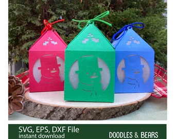 Snowman Lantern SVG, Winter 3D Paper Cut File (Digital Download)