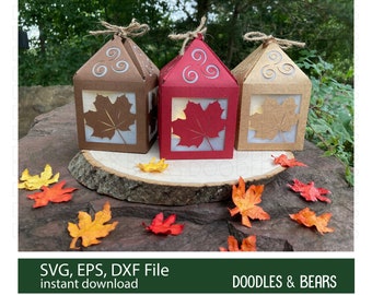 Maple Leaf Lantern SVG: Autumn Thanksgiving Decor (Digital File)