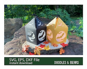 Halloween Bat Lantern SVG, Cricut Silhouette Cut File (Digital Download)