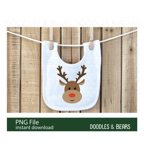 Cute Reindeer PNG, Digital file for Sublimation, Fun Reindeer Design, Colorful Christmas Reindeer for Baby, Kids, Mugs, Dish Towels, Pillows