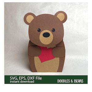 Valentine Bear Treat Box, Valentine Classroom Treat Box, Teddy Bear Party Favor Box, Valentine Treat Box Template for School, Box for Kids