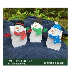 Schneemann-Leckerli-Box, niedliche Winterurlaub-Box, Weihnachtsgeschenkbox, Schneemann-Winterurlaub-Favor-Box, Leckerei für Kinder, Klassenzimmer-Leckerli-Box