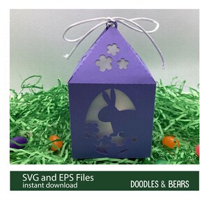 Lanterne de Pâques SVG, oeuf de Pâques lanternes SVG, lanterne de lapin de Pâques SVG, décoration lapin de Pâques, lanterne 3D, fichier papier découpé, lapin papier découpé