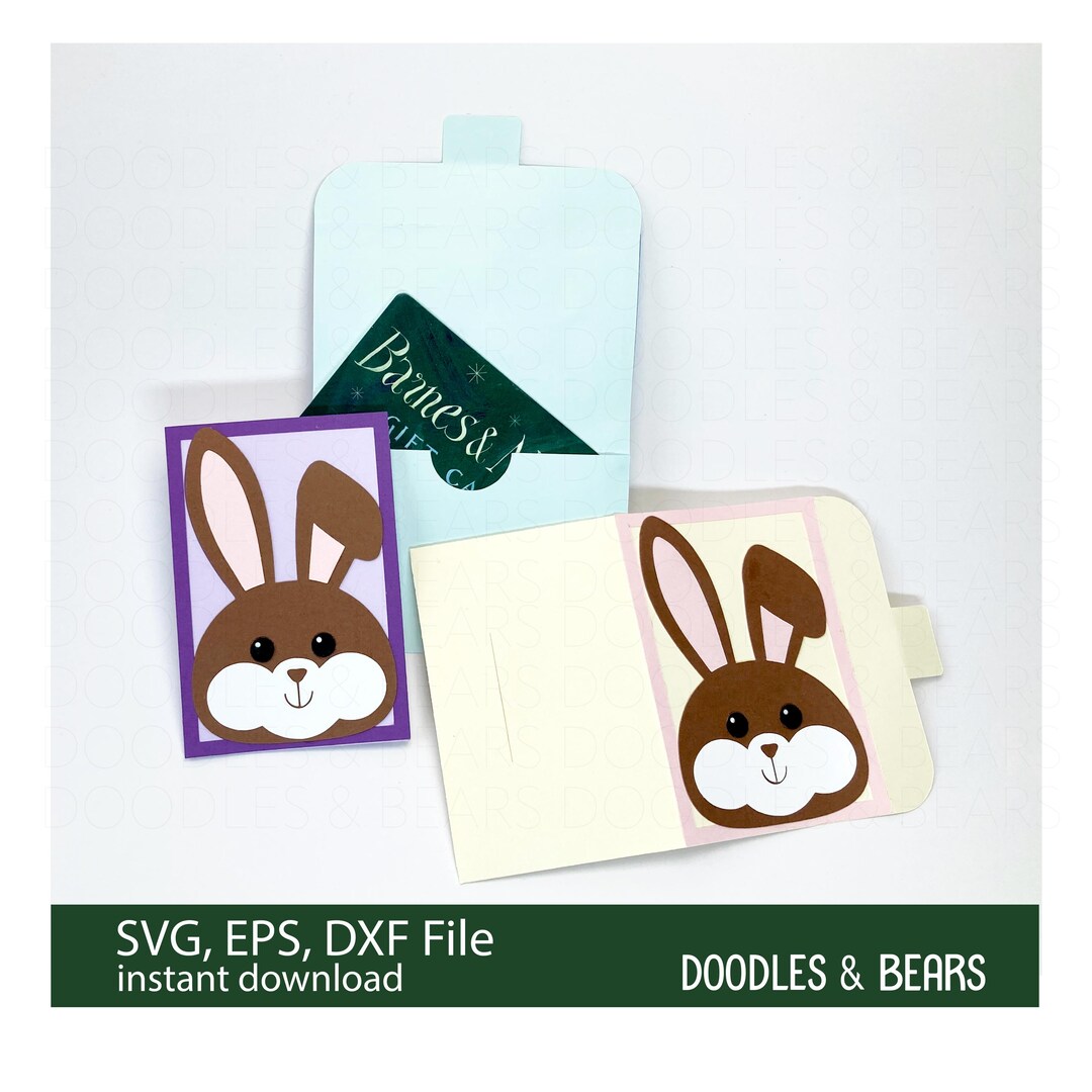 Flop Ear Bunny Gift Card Holder SVG Template (digital Download), Easter ...