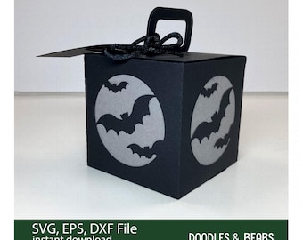 ハロウィンの吸血コウモリのギフトボックス SVG デザイン - Etsy 日本