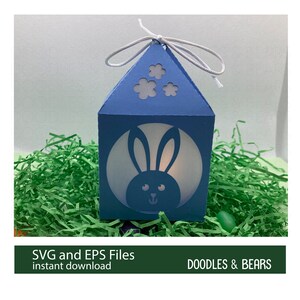 Lanterne de lapin de Pâques SVG, SVG de visages de lapin, SVG de lanternes de Pâques, modèle de visage de lapin, fichier découpé en papier, lanterne 3D, fichier découpé en papier de lapin de Pâques