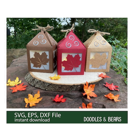 Maple Leaf Lantern SVG: Autumn Thanksgiving Decor (Digital File)