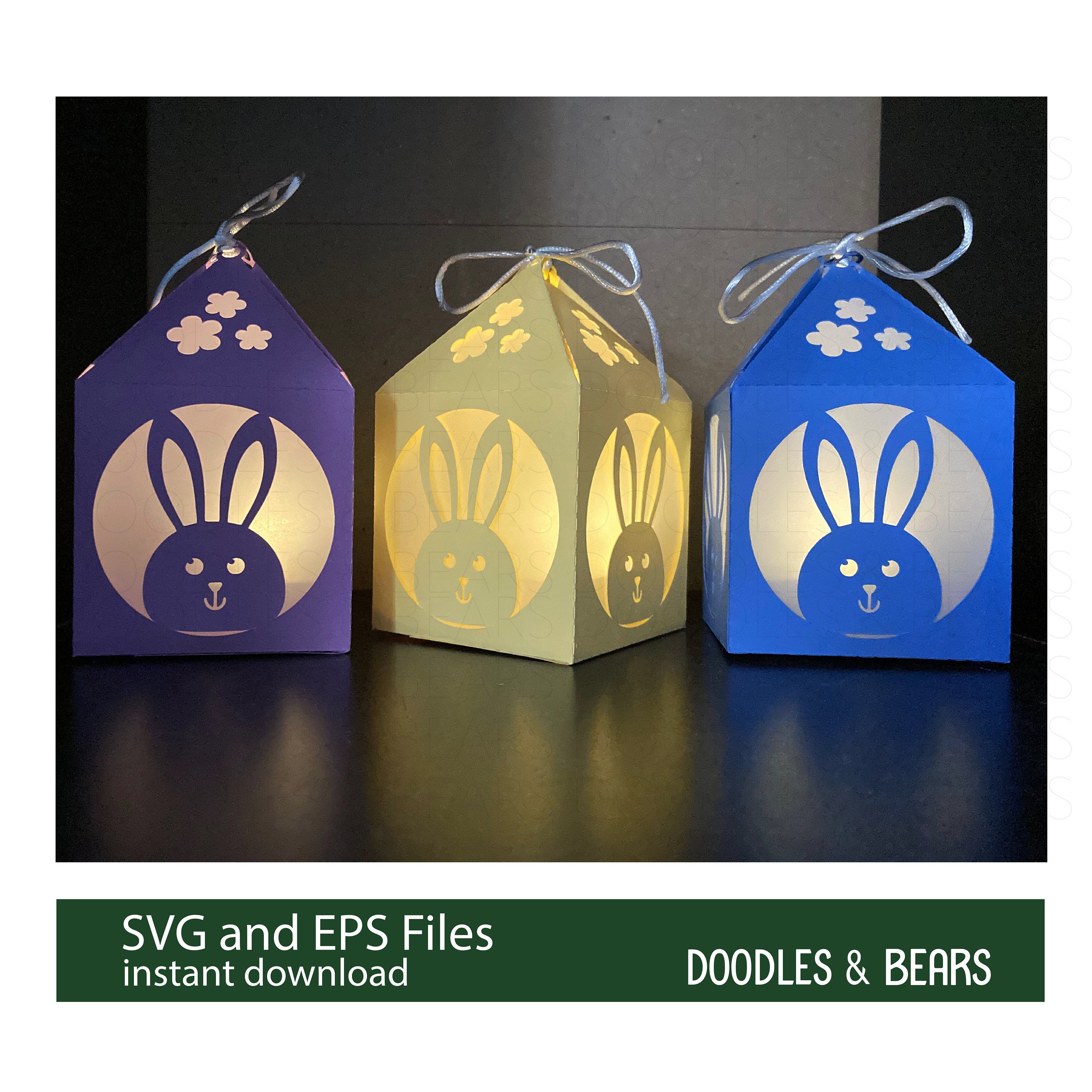 Easter Bunny Lantern SVG, Paper Cut File Digital Download - Etsy
