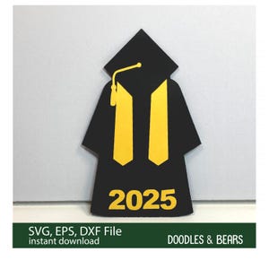 Portatarjetas de regalo de graduación SVG, Portatarjetas de regalo de graduación SVG, Regalo de graduación 2025, Birrete y toga SVG, Tarjeta de graduación, Plantilla de portatarjetas de regalo