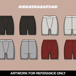 Puede incluir: Ocho pares de pantalones cortos de canal&eacute; en diferentes colores, incluyendo negro, blanco, gris y rojo. Los pantalones cortos son todos del mismo estilo, con una cintura y un ajuste holgado.