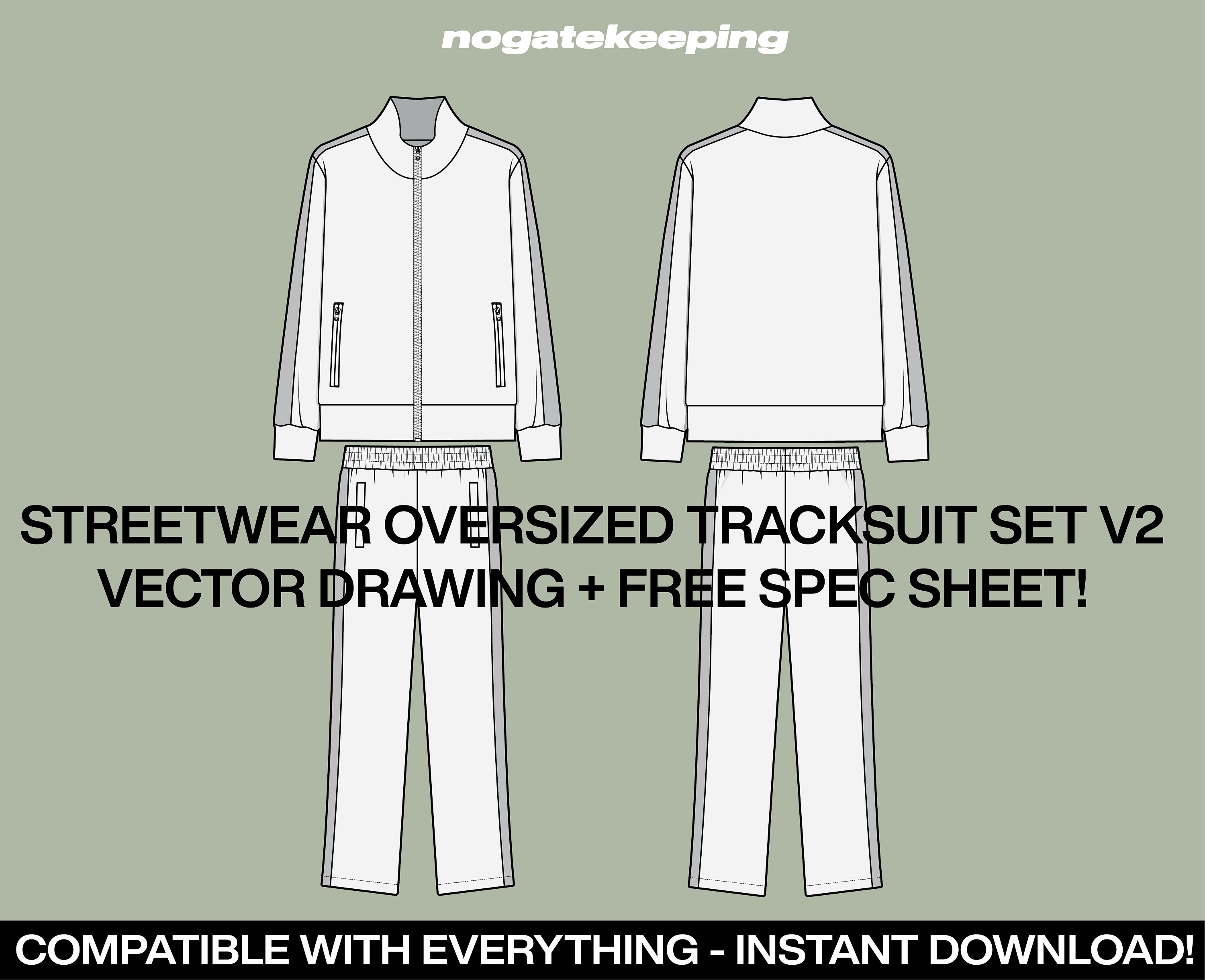 Cropped Hoodie Template Tracksuit Mockup Flared Sweats Vector