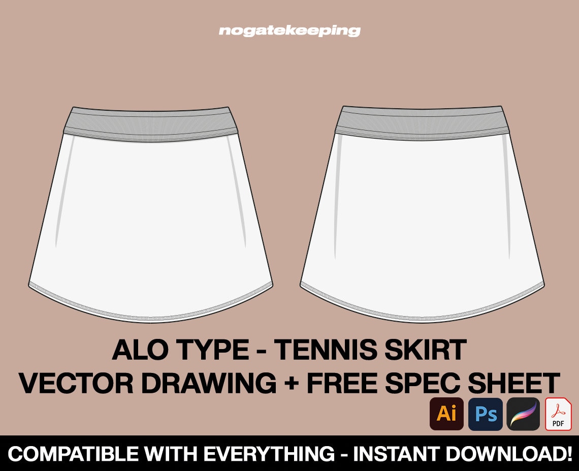 Fashion Streetwear ALO Type Yoga Tennis Skirt Shapewear