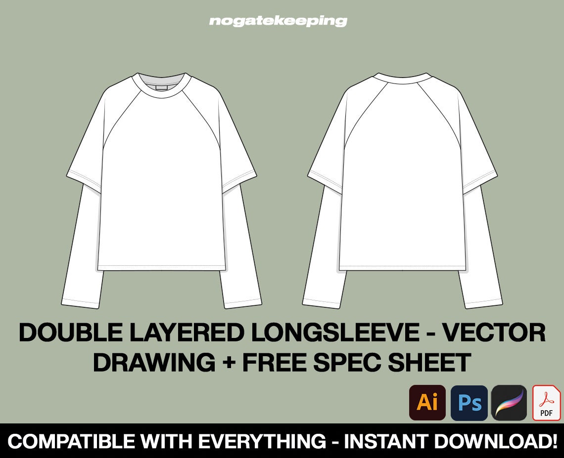 Fashion Streetwear Double Layered Long Sleeve Template