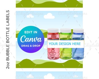 Bubble bottle label 2oz Template