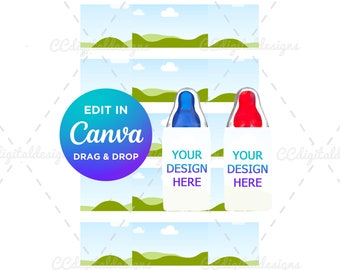 Baby Bottle Pop Label Template