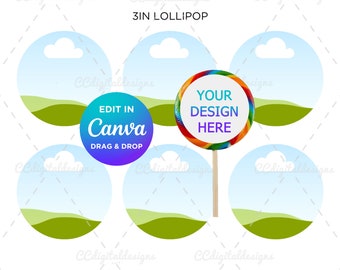 Rainbow Lollipop Template