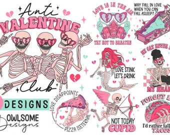 Anti-Valentinstag-Sublimations-Bundle SVG-Designs, T-Shirt-Designs