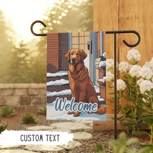 Personalized Golden Retriever Christmas Flag Dog Garden Flags Golden Retriever Gifts Winter Custom Pet Gift Dog Outdoor Decor Dog Mom Gift