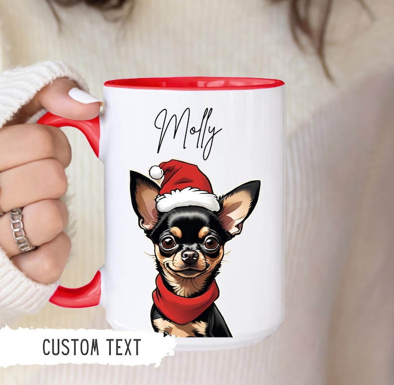 Personalized Chihuahua Dog Christmas Mug,custom Dog Name Cup,pet Owner