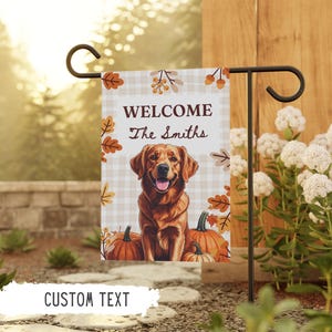 Personalized Golden Retriever Halloween Flag Dog Garden Flags Golden Retriever Gifts Fall Custom Pet Gift Dog Outdoor Decor Dog Mom Gift