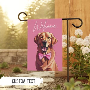 Bandeira personalizada para jardim de cachorro Golden Retriever, presentes para Golden Retriever, presente personalizado para animais de estimação, decoração para áreas externas de cachorro, presente para mãe de cachorro