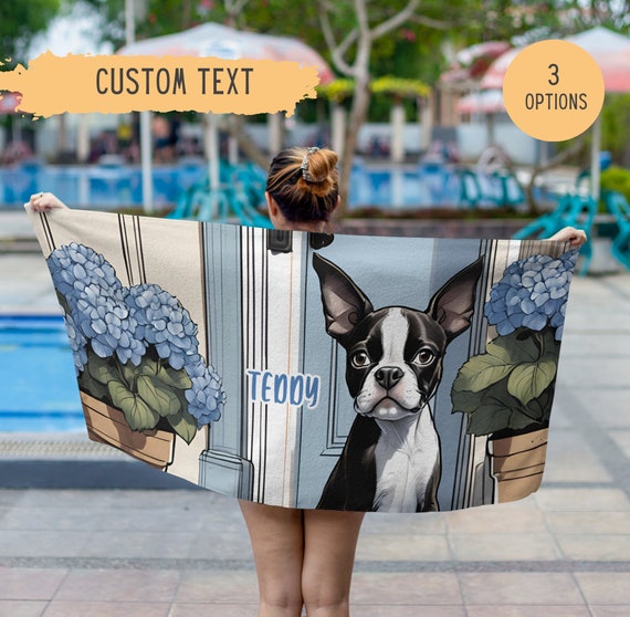 Boston terrier beach towel hotsell