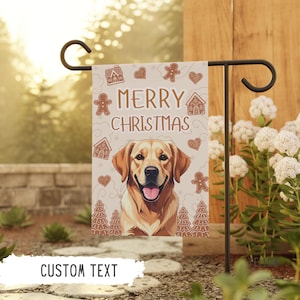 パーソナライズされたゴールデンレトリバークリスマスフラッグ犬用ガーデンフラッグゴールデンレトリバーギフト冬のカスタムペットギフト犬用屋外装飾犬ママギフト