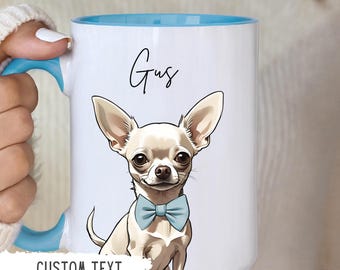 Personalized Chihuahua Christmas Mug Dog Coffee Cup Miniature Chihuahua Gifts Winter Custom Pet Gift Dog Mom Name Gift