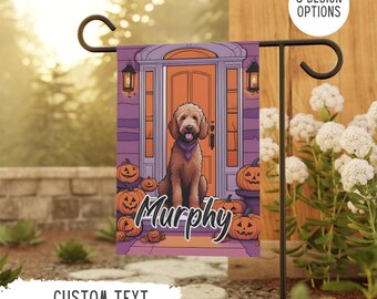 Golden Doodle Gartenflagge – Personalisierte Geschenke Für Goldendoodle-Besitzer, Wetterfest & Doppelseitig Bedruckt