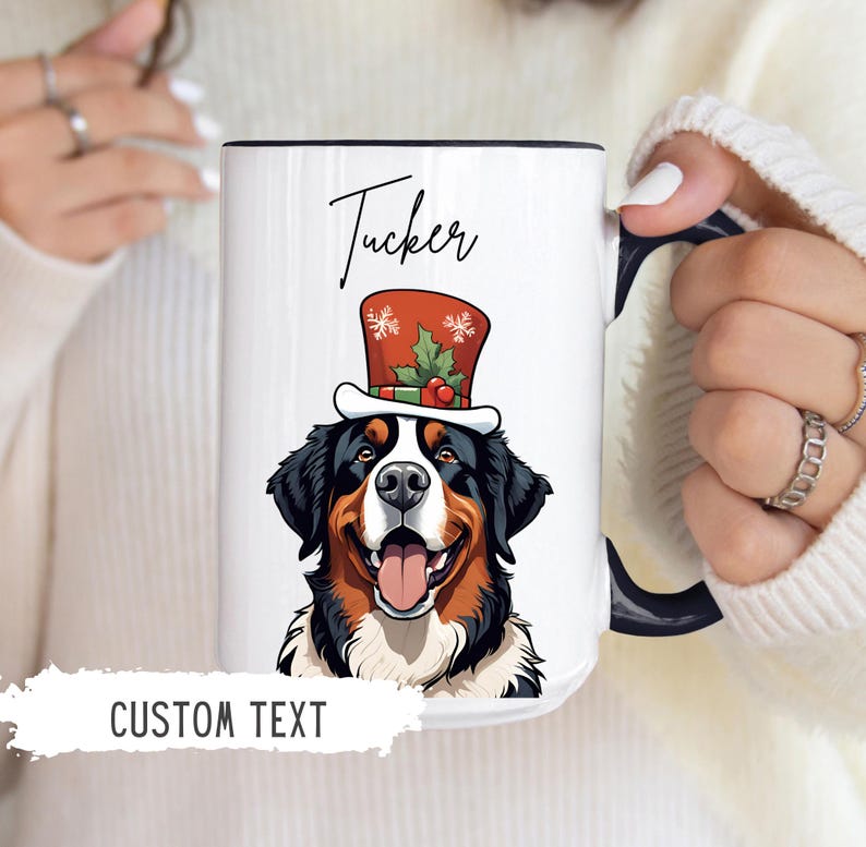 Personalized Bernese Mountain Dog Christmas Mug,custom Berner Dog Name