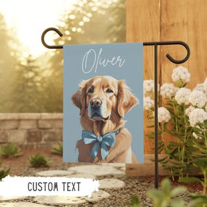 Bandeira personalizada para jardim de cachorro Golden Retriever, presentes para Golden Retriever, presente personalizado para animais de estimação, decoração para áreas externas de cachorro, presente para mãe de cachorro