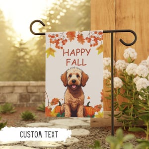 Personalized Goldendoodle Halloween Flag Dog Garden Flags Labradoodle Gifts Fall Custom Pet Gift Doodle Dog Outdoor Decor Goldendoodle Gift