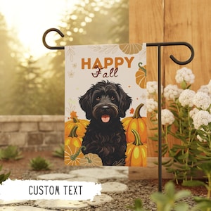 Personalized Goldendoodle Halloween Flag Dog Garden Flags Labradoodle Gifts Fall Custom Pet Gift Doodle Dog Outdoor Decor Goldendoodle Gift