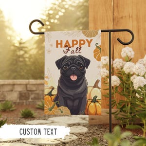 Personalized Pug Halloween Flag Dog Garden Flags Pug Gift Fall Custom Pet Gift Dog Outdoor Sign Decor Pug Owner Gifts Pumpkin Decorations