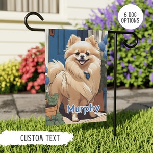 Personalized Pomeranian Garden Flag,Custom Pomeranian Flag,Pomeranian Owner Gift,Pomeranian Mom Gift,Pomeranian Dad Gift,Pommy Mommy Gift