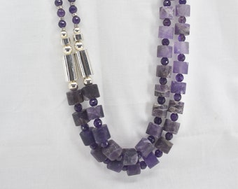 STERLING SILVER necklace with AMETHYST