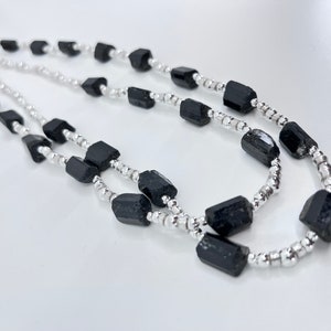 STERLING SILVER necklace with natural TOURMALINE stones