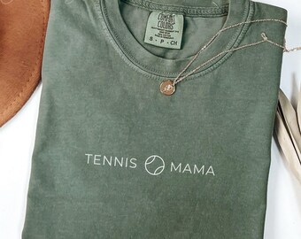 Tennis Mama Comfort Colors Minimalist Mothers Day Gift Birthday Gift for Mom T-Shirt Best Mama Sports  Mom Life Tennis Player Mama Gift